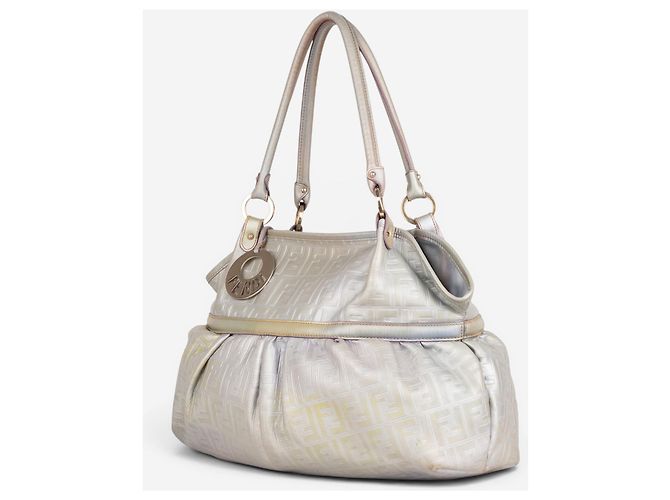 Fendi 2000s Iridescent Ombre Zucca Monogram‚Chef‘ Handtasche Silber - Ansicht 2
