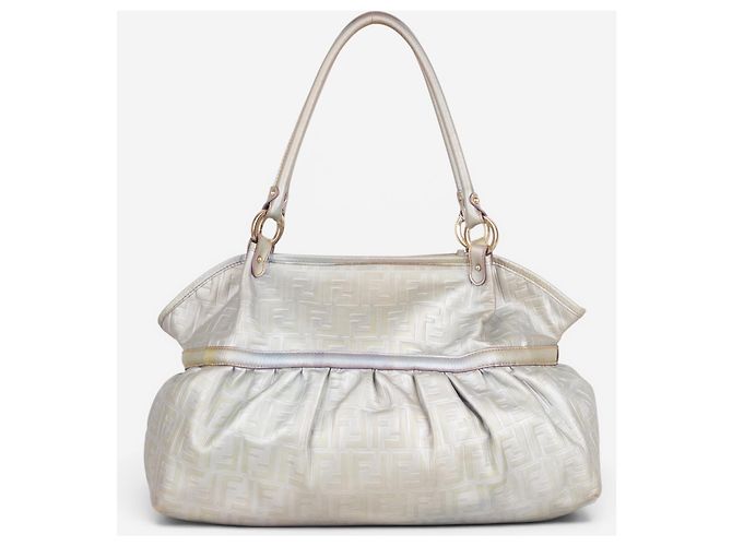 Fendi 2000s Iridescent Ombre Zucca Monogram‚Chef‘ Handtasche Silber - Ansicht 3