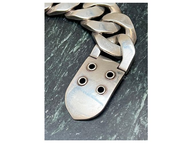 Hermès Bracciale a catena in argento sterling Vintage Hermes Boucles Sellier - vista 2