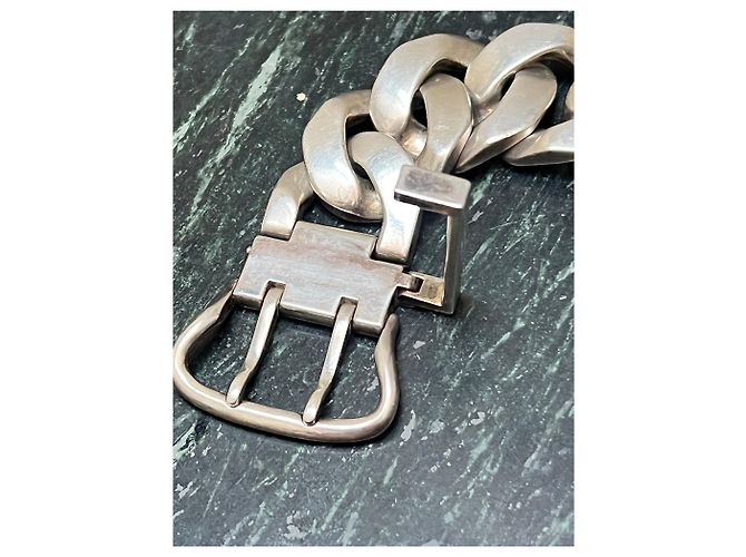 Hermès Bracciale a catena in argento sterling Vintage Hermes Boucles Sellier - vista 3