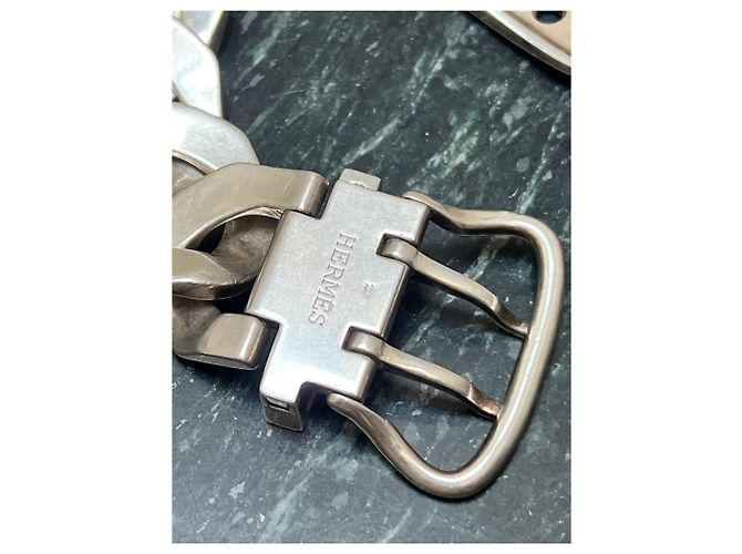 Hermès Bracciale a catena in argento sterling Vintage Hermes Boucles Sellier - vista 6