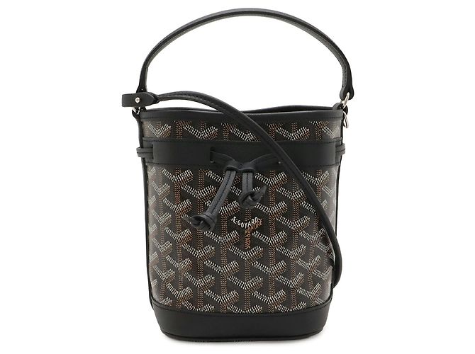 Borsa a secchiello Goyard Petit Flo Mini Marrone Nero Bianco - vista 2