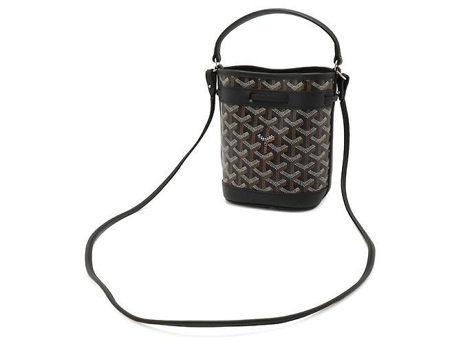 Borsa a secchiello Goyard Petit Flo Mini Marrone Nero Bianco - vista 3