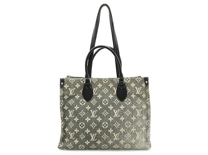 Borsa Louis Vuitton Monogram Jacquard Denim OnTheGo MM Nero Monogramma - vista 2