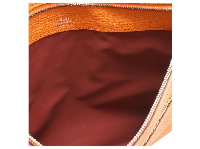 Clutch Hermès Double Zip Flat Pouch Arancione - vista 6