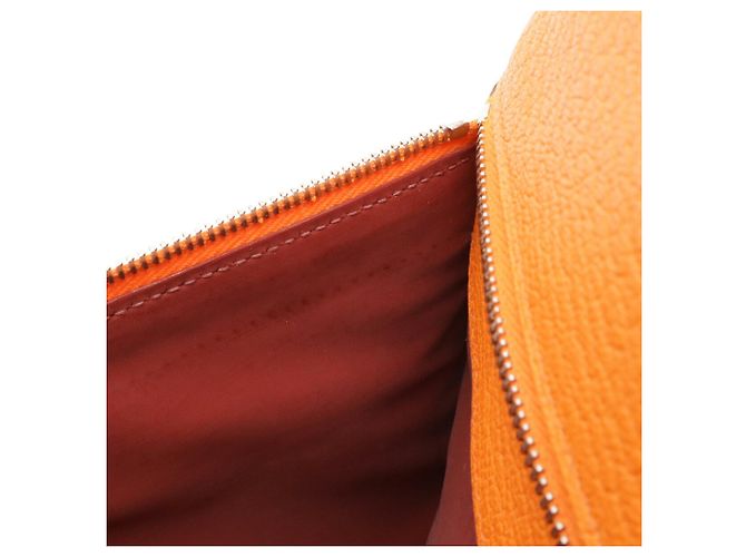 Clutch Hermès Double Zip Flat Pouch Arancione - vista 7