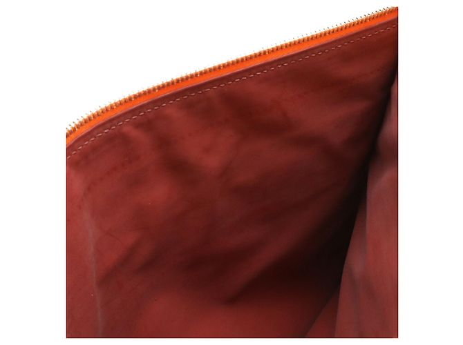 Clutch Hermès Double Zip Flat Pouch Arancione - vista 8