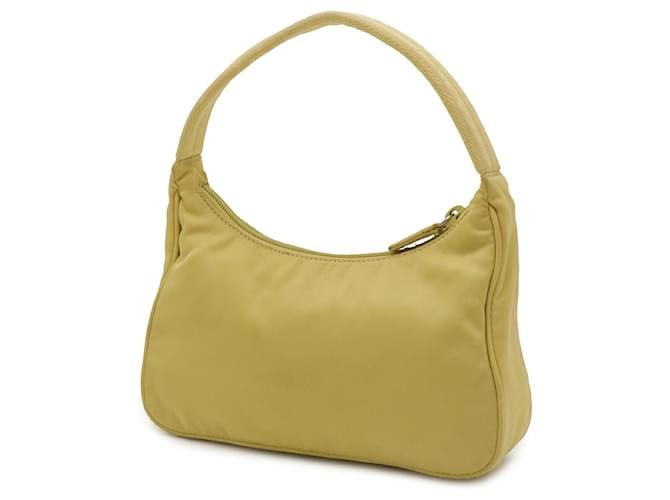 Borsa Pouch Prada Triangle in nylon giallo - vista 3