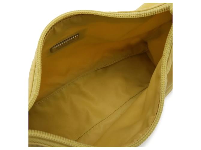 Borsa Pouch Prada Triangle in nylon giallo - vista 8