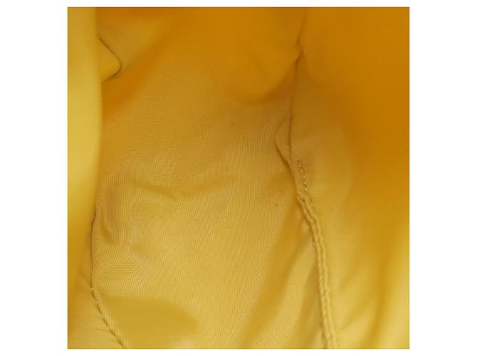 Borsa Pouch Prada Triangle in nylon giallo - vista 9