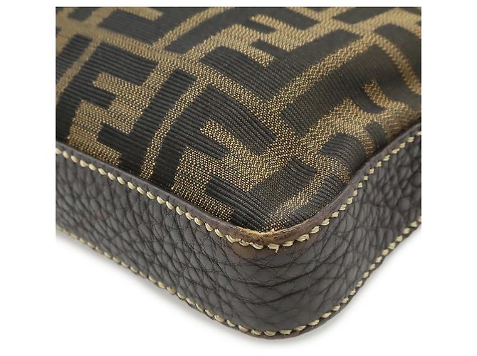Borsa a Spalla Fendi Selleria Zucca Marrone - vista 4