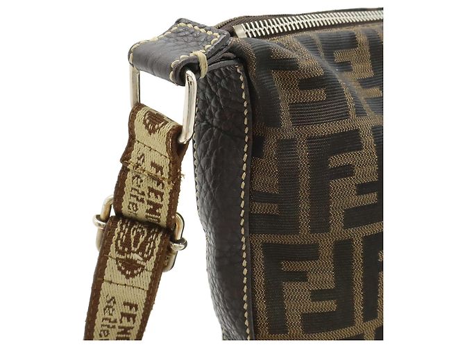 Borsa a Spalla Fendi Selleria Zucca Marrone - vista 5