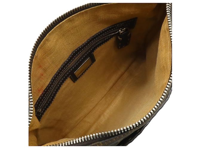 Borsa a Spalla Fendi Selleria Zucca Marrone - vista 8