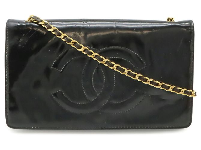 Borsa a tracolla con catena portafoglio Chanel Coco Mark Nero - vista 2