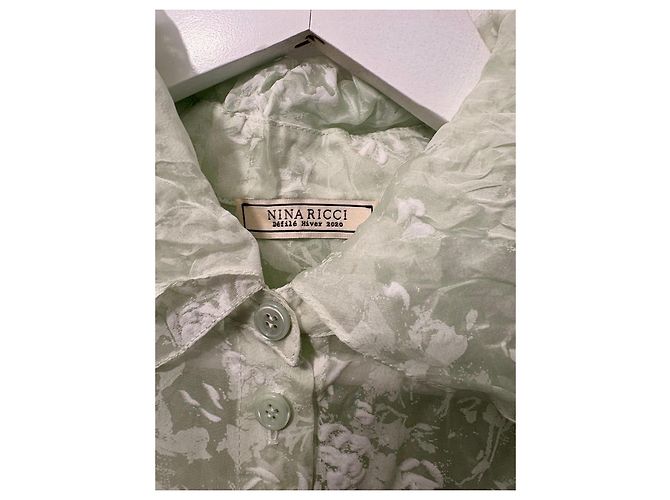 Camisa de seda Nina Ricci con flores Verde - vista 3