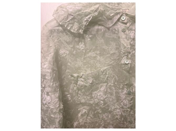 Camisa de seda Nina Ricci con flores Verde - vista 7