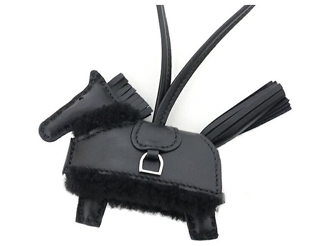 Hermès Charm Rodeo Hermes Robeo Peluche PM Portachiavi Nero - vista 4