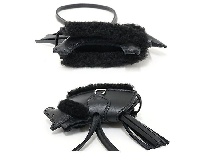 Hermès Charm Rodeo Hermes Robeo Peluche PM Portachiavi Nero - vista 6