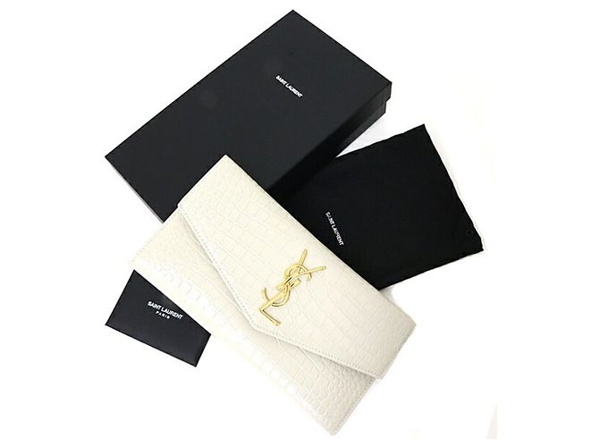 Cartera Uptown Large Flap Saint Laurent Blanco roto - vista 2