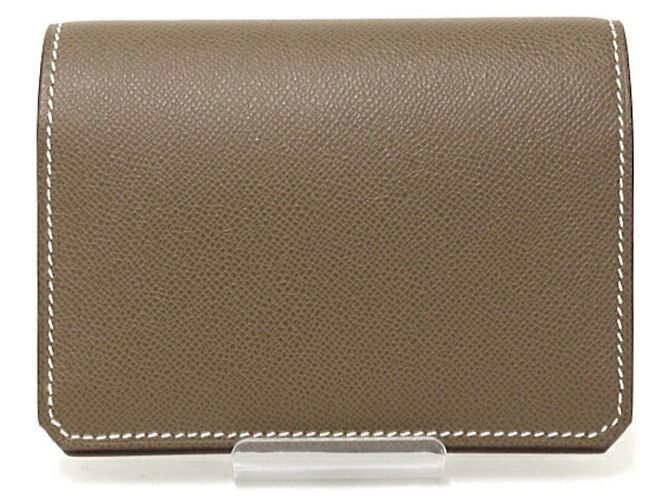Hermès Tarjetero Hermes Medor en Etoupe Gray Gris pardo - vista 3