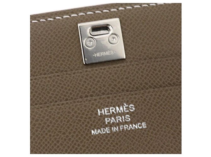 Hermès Tarjetero Hermes Medor en Etoupe Gray Gris pardo - vista 6