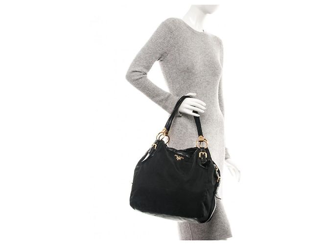 PRADA Tessuto Nylon Nappa Tote Nero Black - vista 13