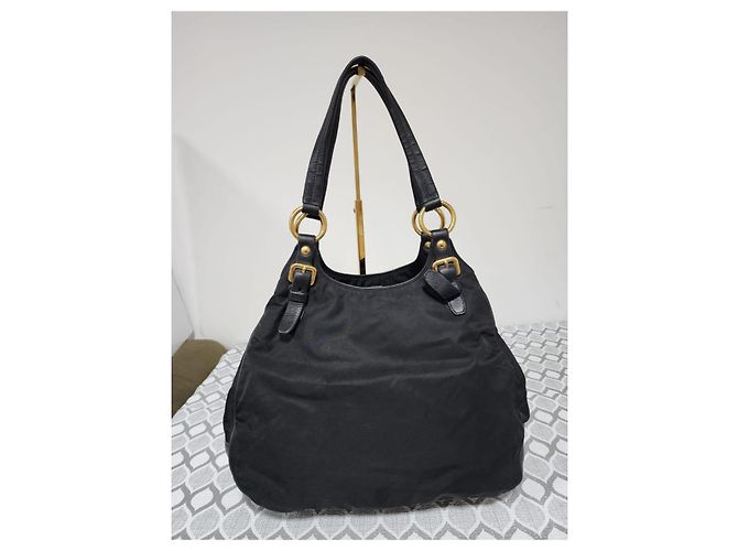 PRADA Tessuto Nylon Nappa Tote Nero Black - vista 3