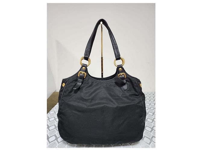 PRADA Tessuto Nylon Nappa Tote Nero Black - vista 5