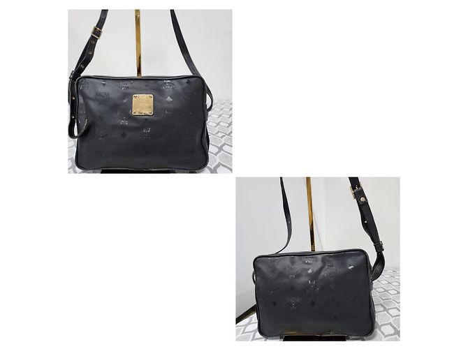 MCM Vintage Visetos Nylon Umhängetasche Schwarz - Ansicht 4