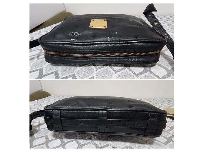 MCM Vintage Visetos Nylon Umhängetasche Schwarz - Ansicht 6