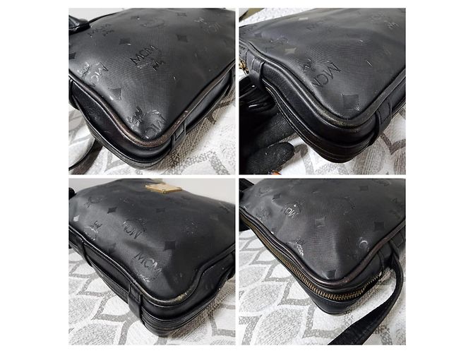 MCM Vintage Visetos Nylon Umhängetasche Schwarz - Ansicht 8
