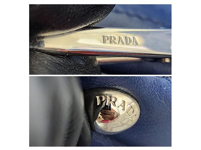 Prada Soft Calf Double Zip Tote Bag Blue - view 4