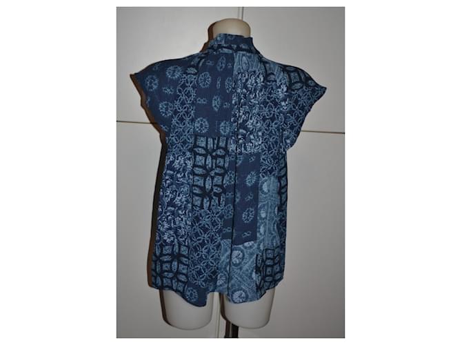 Camicetta patchwork blu Ralph Lauren Bianco - vista 3