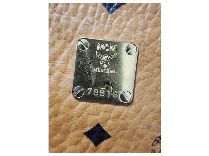 MCM Visetos Mini Toni Shopper Tote Cognac Marrone - vista 2