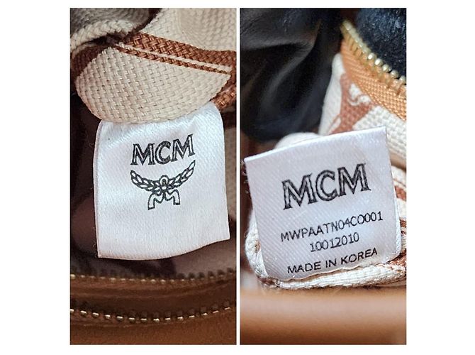 MCM Visetos Mini Toni Shopper Tote Cognac Marrone - vista 4