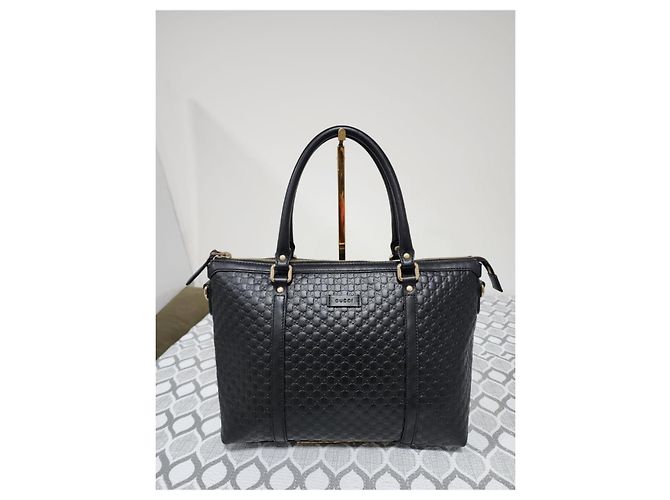 Borsa a tracolla convertibile in pelle Micro Guccissima nera Nero - vista 12