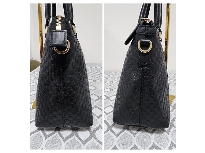 Borsa a tracolla convertibile in pelle Micro Guccissima nera Nero - vista 8