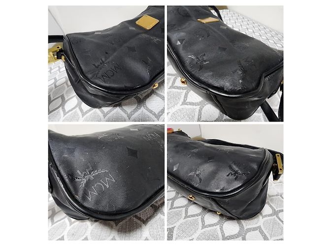 Bolsa de ombro vintage em nylon MCM preta Preto - vista 10
