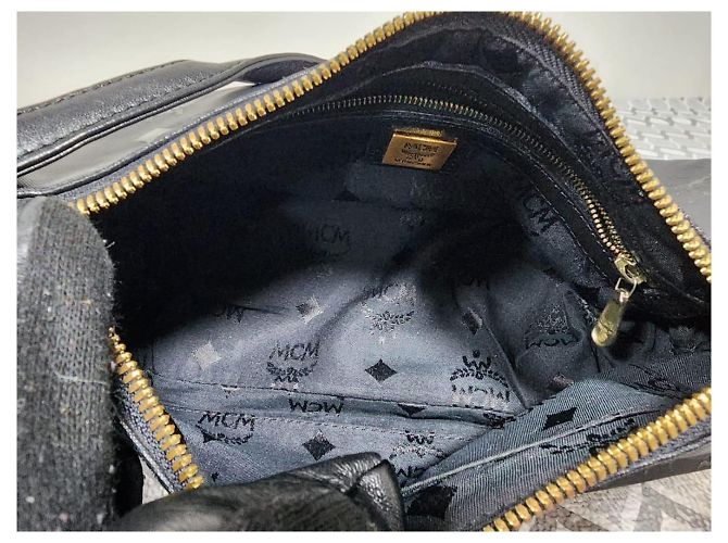 Bolsa de ombro vintage em nylon MCM preta Preto - vista 12