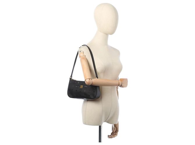 Bolsa de ombro vintage em nylon MCM preta Preto - vista 13