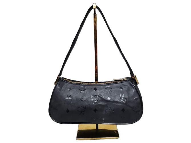 Bolsa de ombro vintage em nylon MCM preta Preto - vista 2