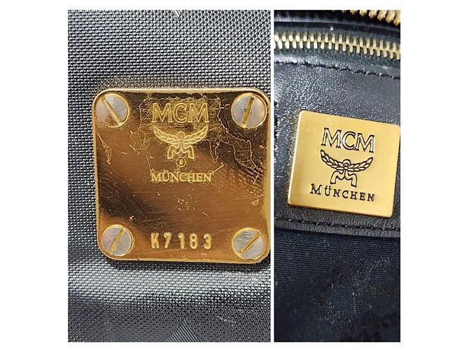 Bolsa de ombro vintage em nylon MCM preta Preto - vista 3