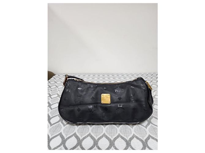 Bolsa de ombro vintage em nylon MCM preta Preto - vista 4