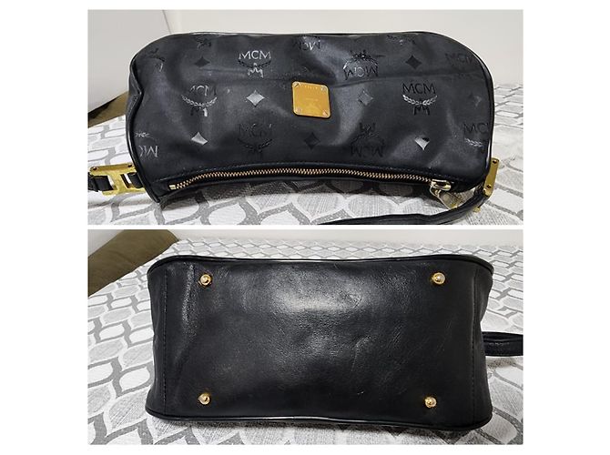 Bolsa de ombro vintage em nylon MCM preta Preto - vista 5