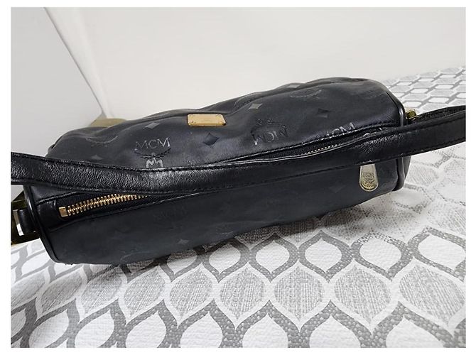 Bolsa de ombro vintage em nylon MCM preta Preto - vista 8