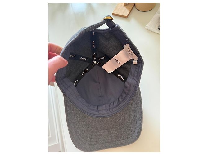 Céline Celine Triomphe Grey Wool Baseball Cap - view 4