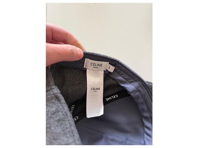 Céline Celine Triomphe Grey Wool Baseball Cap - view 5