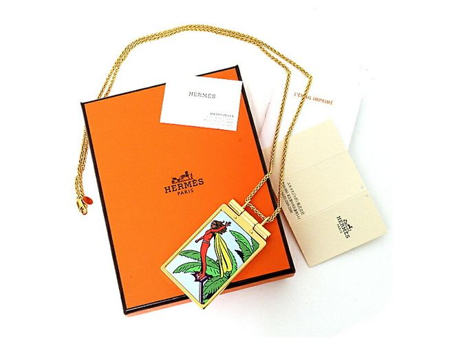 Hermès Collana con pendente specchio HERMES On the Beach Compact Multicolore D'oro - vista 2