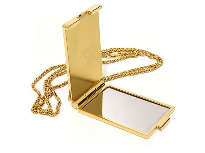 Hermès Collana con pendente specchio HERMES On the Beach Compact Multicolore D'oro - vista 3