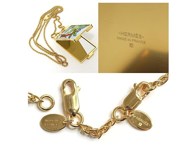 Hermès Collana con pendente specchio HERMES On the Beach Compact Multicolore D'oro - vista 5